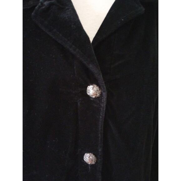 Coldwater Creek velvet Jacket Black Colorful Patchwork Boho Shacket Sz M - Picture 3 of 7